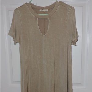 Taupe J&M clothing suede top